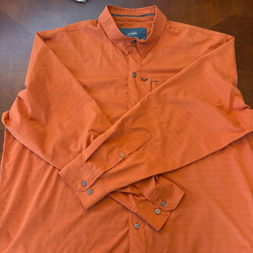 Worldwide Sportsman Men's 2XL Orange Fishing Shirt Vented Long‎ Sleeved Shirt